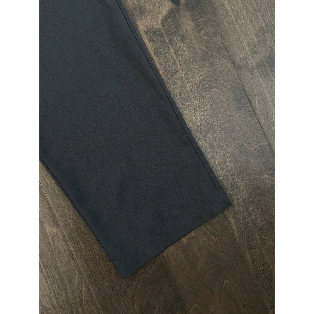 Haggar Cool 18 Pro Mens Flat Front Dress Pants 36X32 Dark Grey Expandable Waist